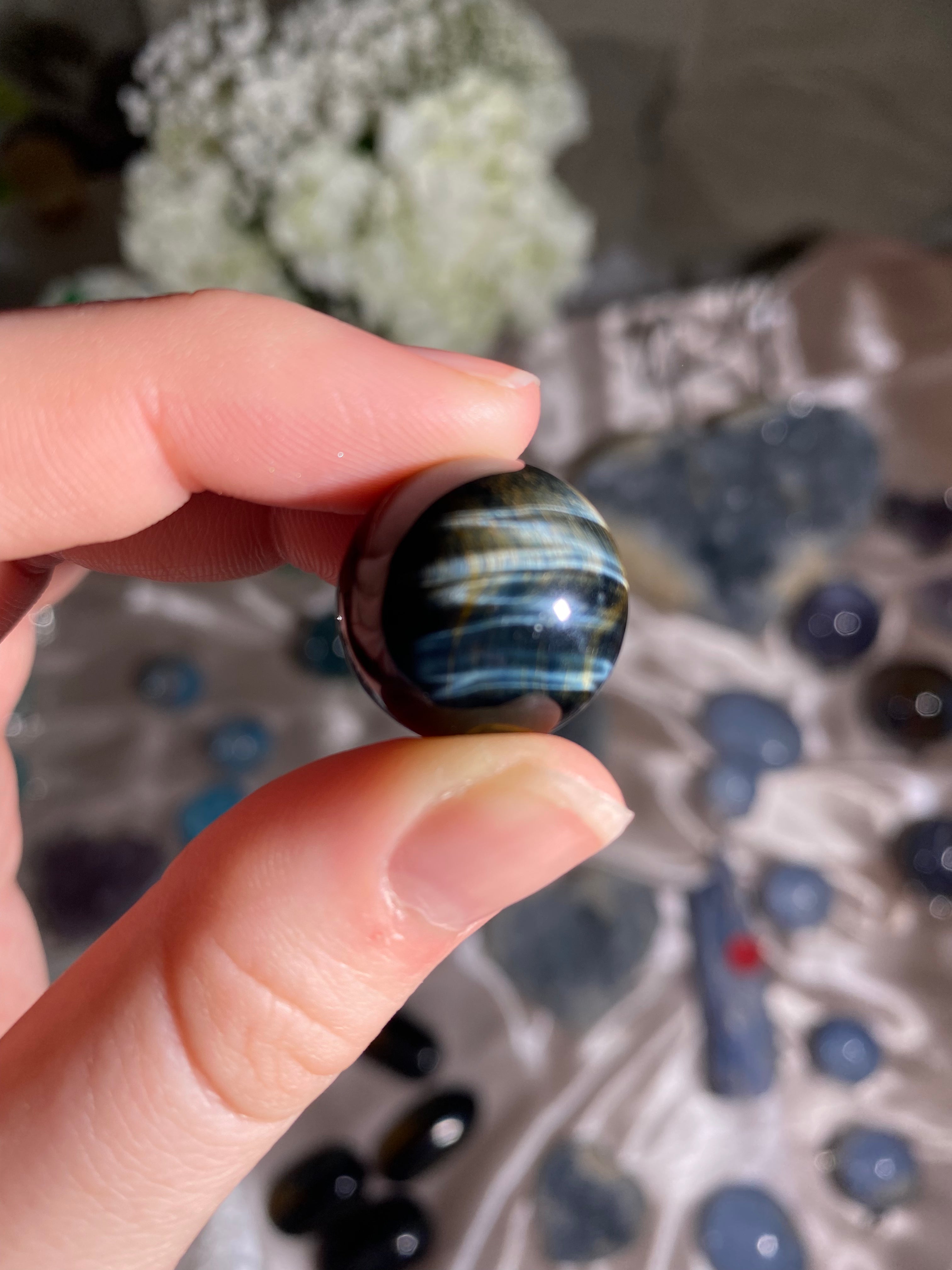 Blue Tigers Eye Mini Sphere (1 piece)