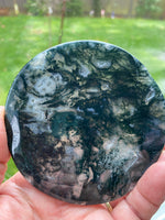 Load image into Gallery viewer, Moss Agate Round Slab/Coaster (L)
