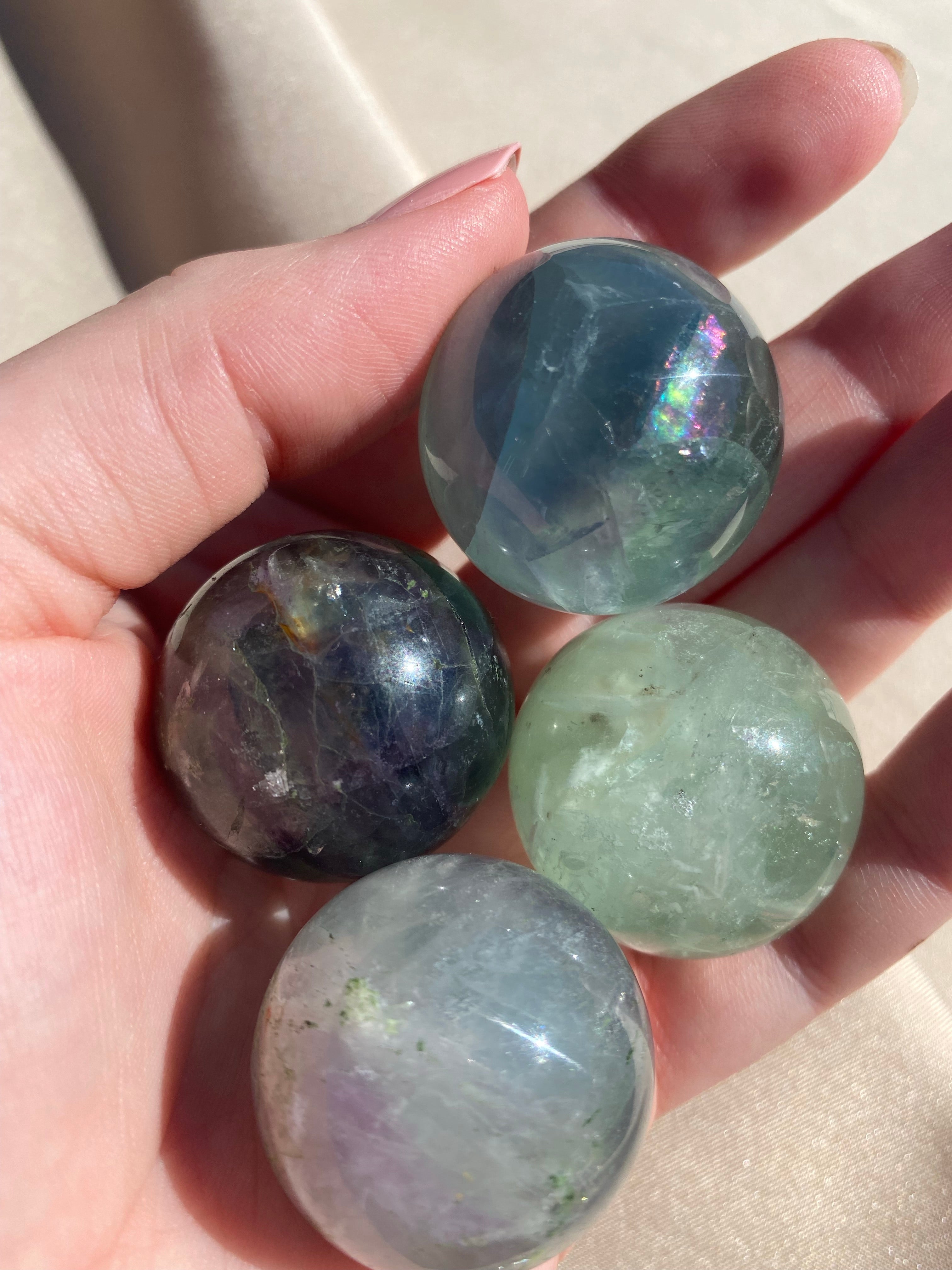 Small Rainbow Fluorite Sphere (1 piece)