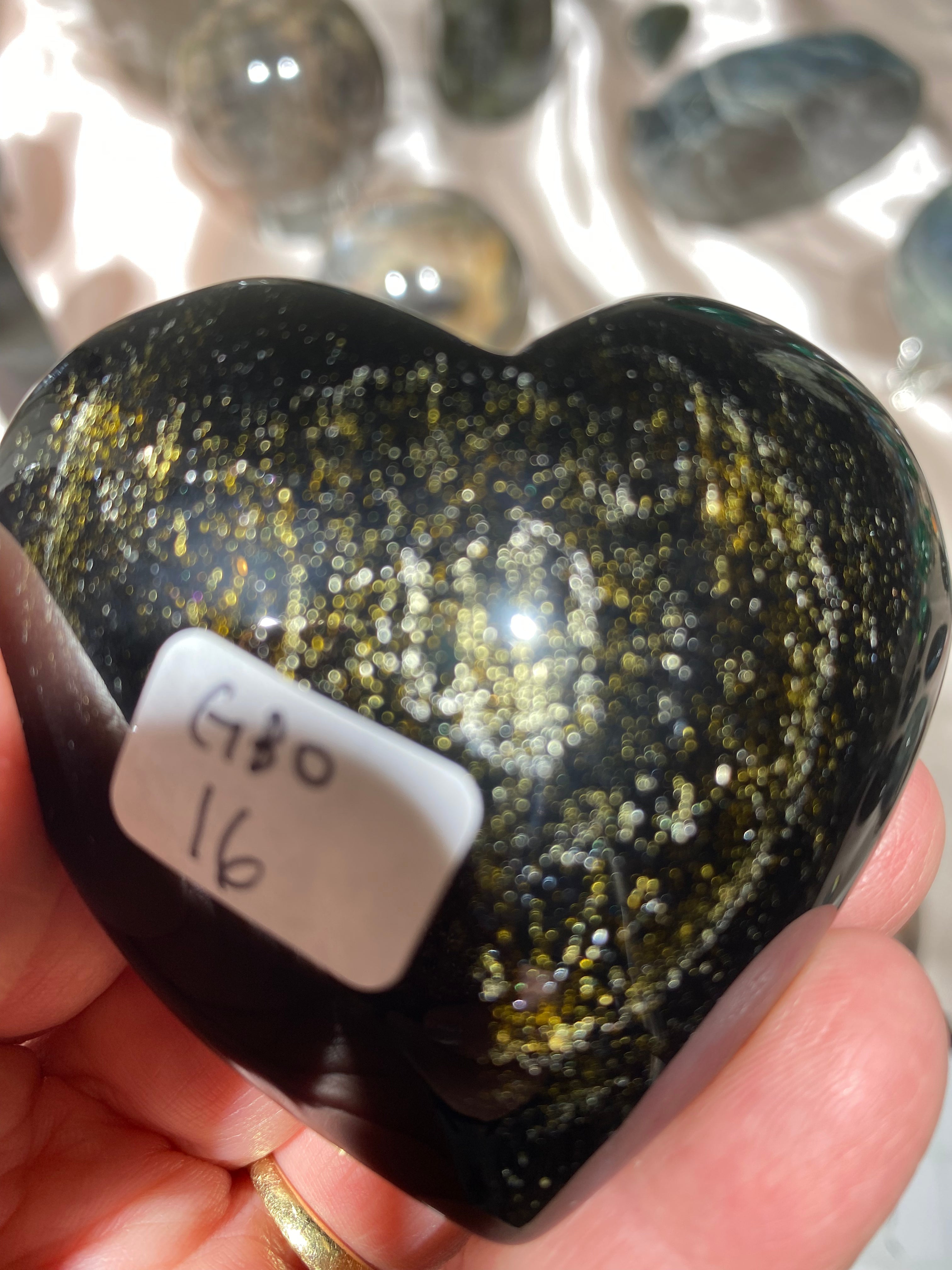 Golden Sheen Obsidian Heart