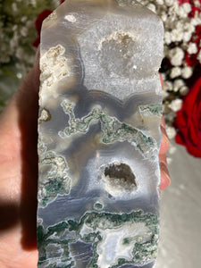 Druzy Large Moss Agate Tower (GG)