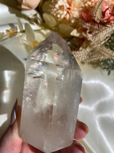 Natural Brazilian Rainbow-Filled Champagne Citrine Tower (ZD)