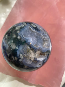 Large Druzy Moss Agate Sphere (XMA17)