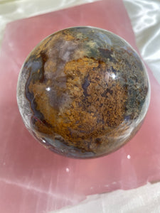 XL Druzy Moss Agate Sphere (XMA7)