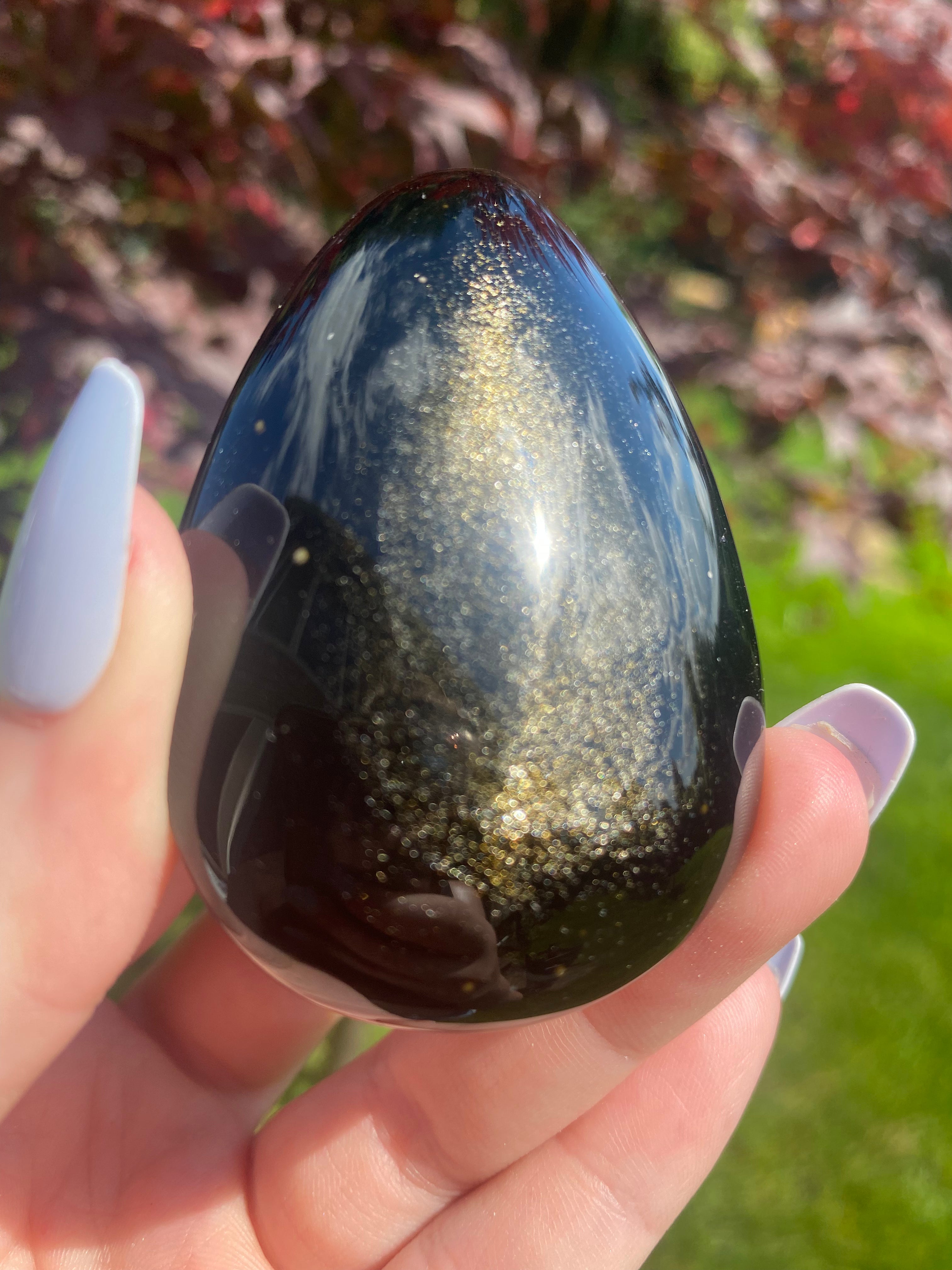 Golden Sheen Obsidian Palmstone - You Choose