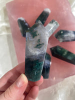 Load image into Gallery viewer, Moss Agate Tapered Cupcake Tower (1 piece)

