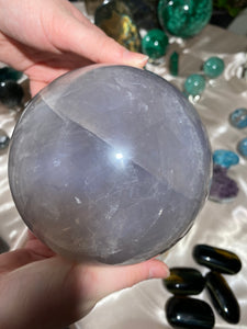 XXL Blue Rose Quartz Sphere (7+lbs)