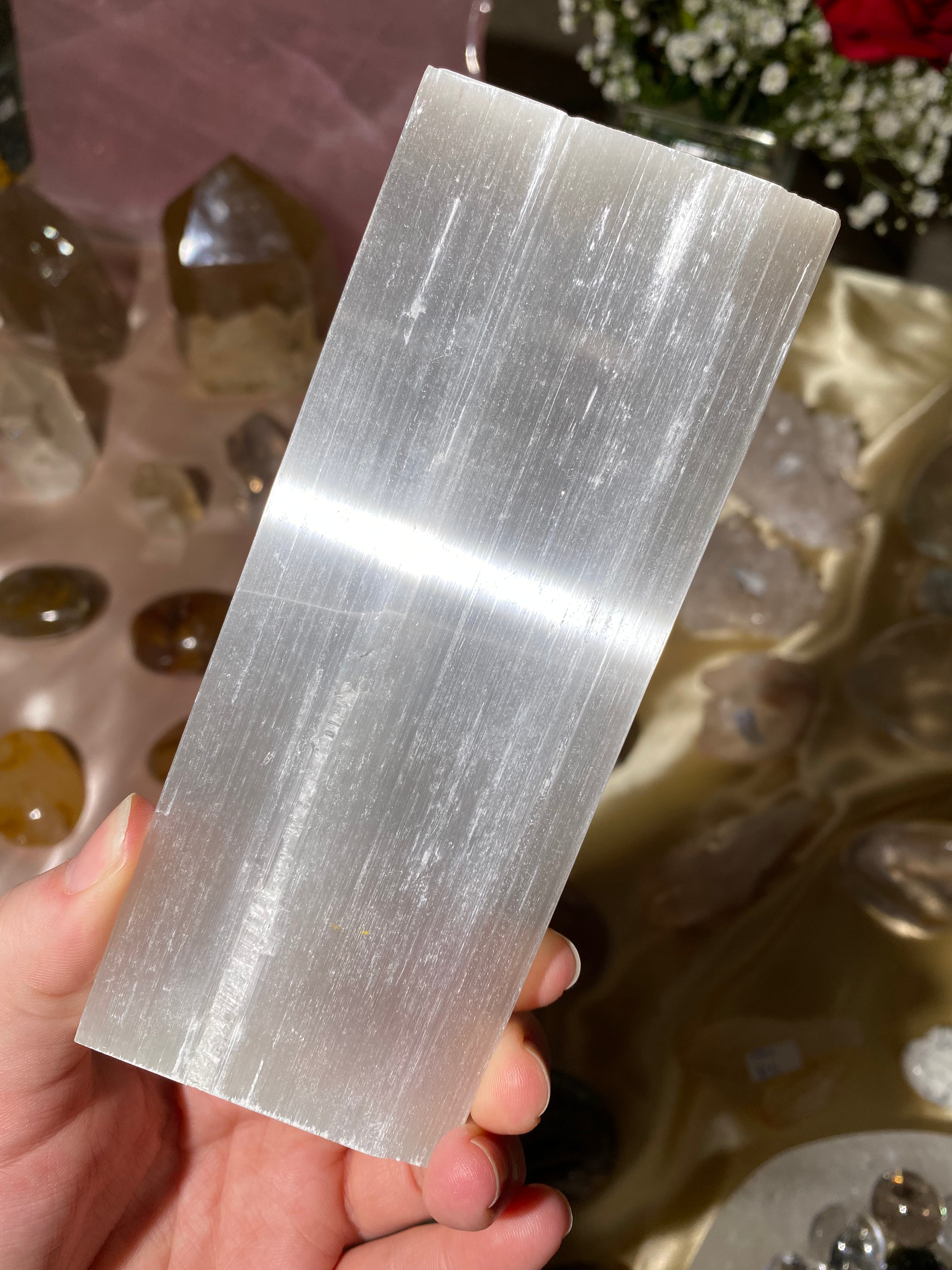Satin Spar Charging Plate (Selenite) - (1 Piece)